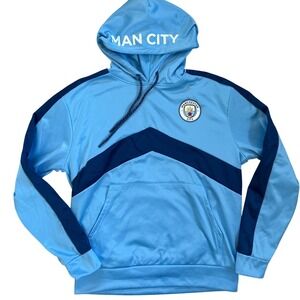 Manchester City FC Light Blue Pullover Hoodie Official Merchandise Men Size S